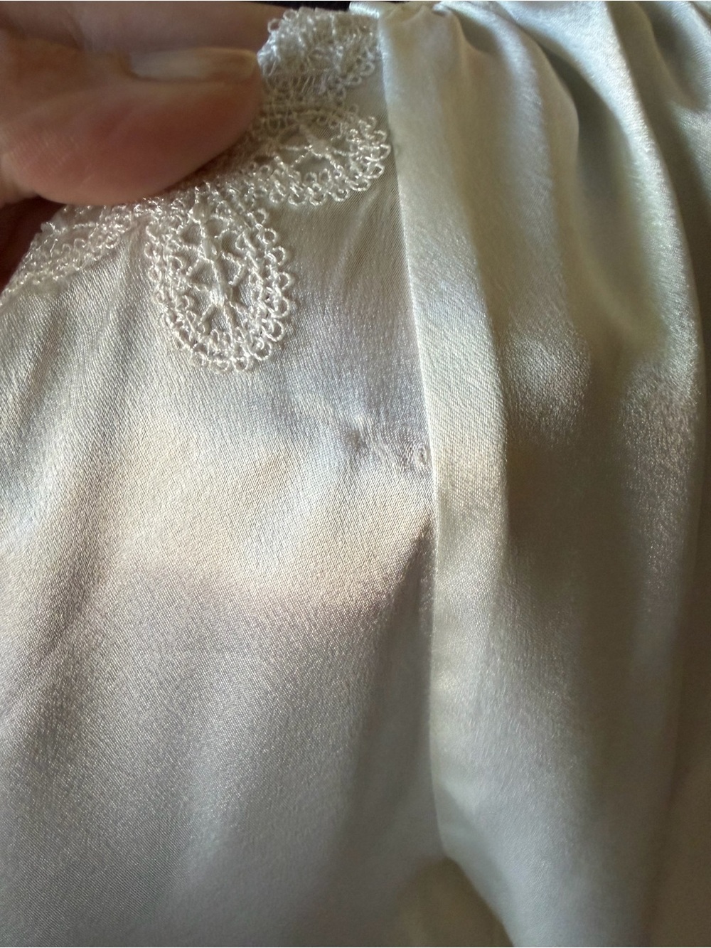Vintage Oscar de la renta nightgown lace silky creamy white bridal xs - Picture 3 of 7